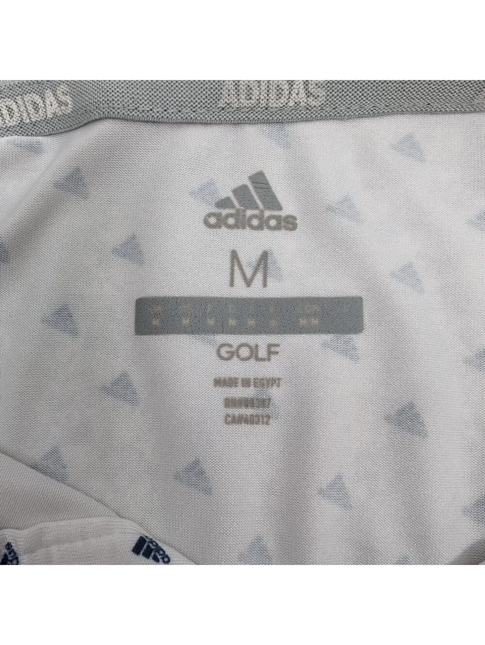 Adidas Golf Shirt Mens Medium M White Ultimate365 Triangle Logo Polo Short Sleev